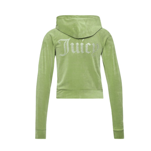 Juicy Couture Felpa con zip Felpa Donna con logo sul retro Verde - Francavilla Moda