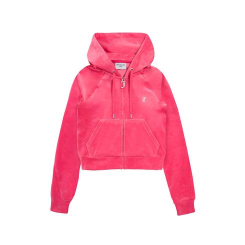 Juicy Couture Felpa con zip Felpa Donna in velluto con logo strass XS A24 - JUICY COUTUREVIJH70194WPF - JB3 - XS - Francavilla Moda