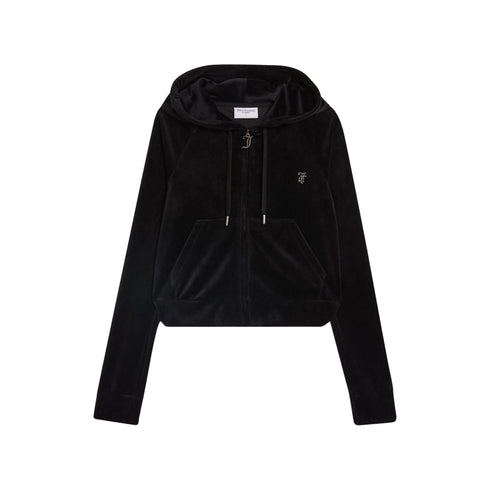 Juicy Couture Felpa con zip Felpa Donna in velluto con logo strass XS - Francavilla Moda