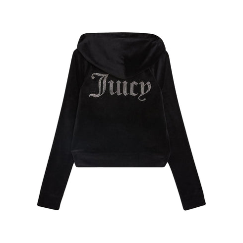 Juicy Couture Felpa con zip Felpa Donna in velluto con logo strass XS - Francavilla Moda