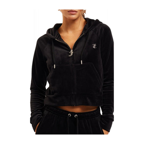 Juicy Couture Felpa con zip Felpa Donna in velluto con logo strass XS - Francavilla Moda