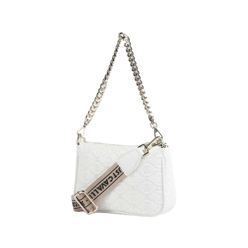 Just Cavalli Borsa a spalla Borsa Donna All Over Gothic Style Bianco - Francavilla Moda