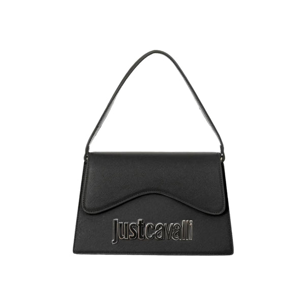 Just Cavalli Borsa a spalla Borsa Donna Metal Lettering a spalla Nero - Francavilla Moda