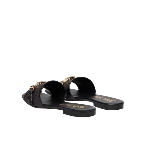 Just Cavalli Ciabatta Ciabatta Donna in rafia con accessorio dorato 36 P26-JUST CAVALLI80RA3S81\ZSE61-899-36 - Francavilla Moda