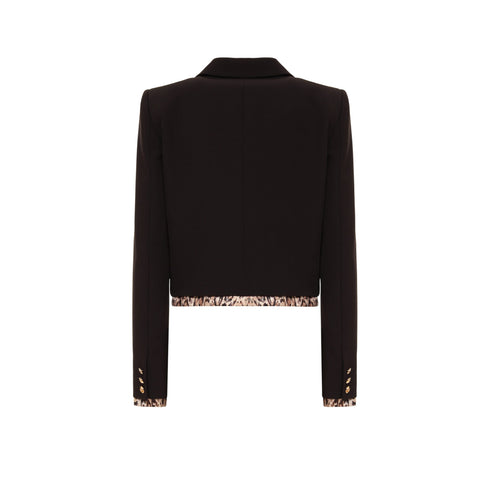 Just Cavalli Giacca leggera Giacca Donna corta bordi animalier 40 - Francavilla Moda