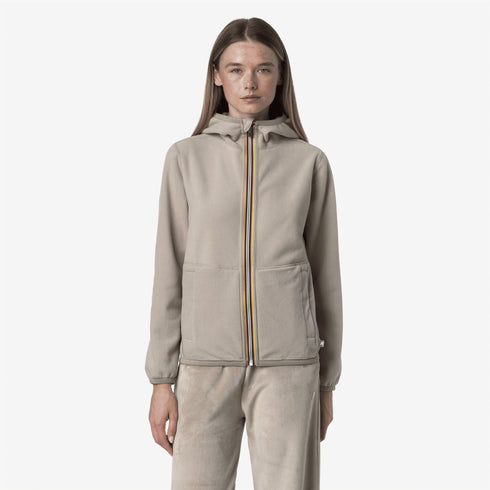 K - Way Felpa con zip Felpa Donna LILY VELOUR POLAR REVERSIBLE 5 A25-KWAYK8138NW-BB1-5 - Francavilla Moda