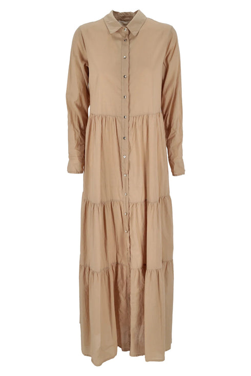 Kocca Abito midi Abito Donna in cotone con balze Sabbia P24 - KOCCADEVIN - 30401 - XS - Francavilla Moda