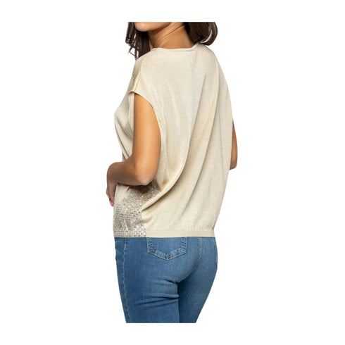 KOCCA Blusa Blusa Donna in maglia con paillettes Nero - Francavilla Moda