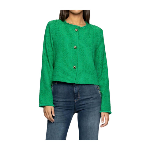 KOCCA Giacca leggera Giacca Donna con bordi sfrangiati Verde - Francavilla Moda