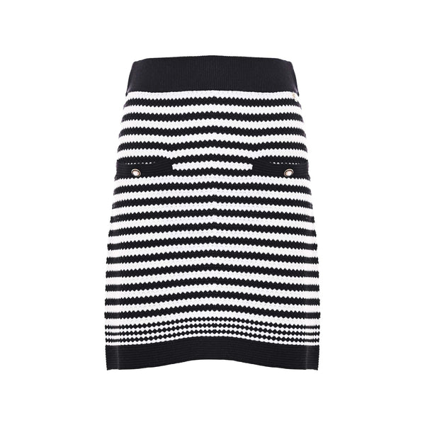 KOCCA Gonna corta Gonna Donna in maglia a righe Bianco nero - Francavilla Moda