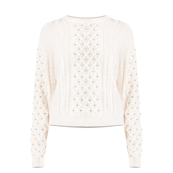 Kocca Maglia Maglia Donna a trecce con applicazioni XS A25 - KOCCAEMILIANA - 60725 - XS - Francavilla Moda