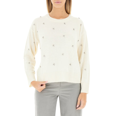 Kocca Maglia Maglia Donna girocollo dettagli gioiello XS A25 - KOCCAMARIELINA - 60725 - XS - Francavilla Moda