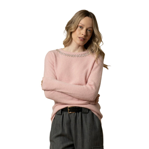 Kocca Maglia Maglia Donna girocollo dettaglio gioiello XS A25 - KOCCABAYLEES - 10010 - XS - Francavilla Moda