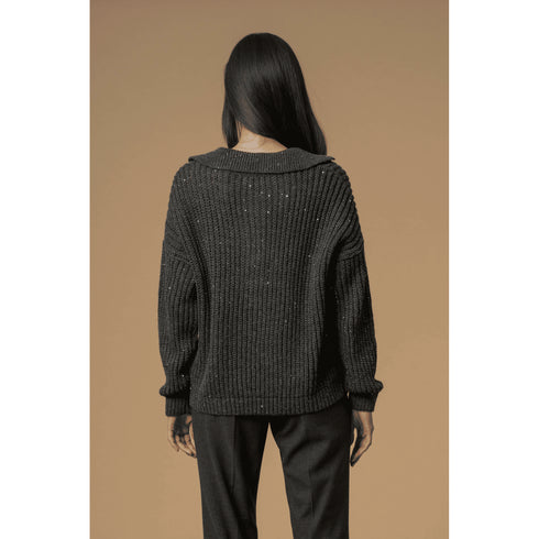 Kocca Pullover Maglia modello polo con bottone gioiello - Maglia Almerigo S - Francavilla Moda