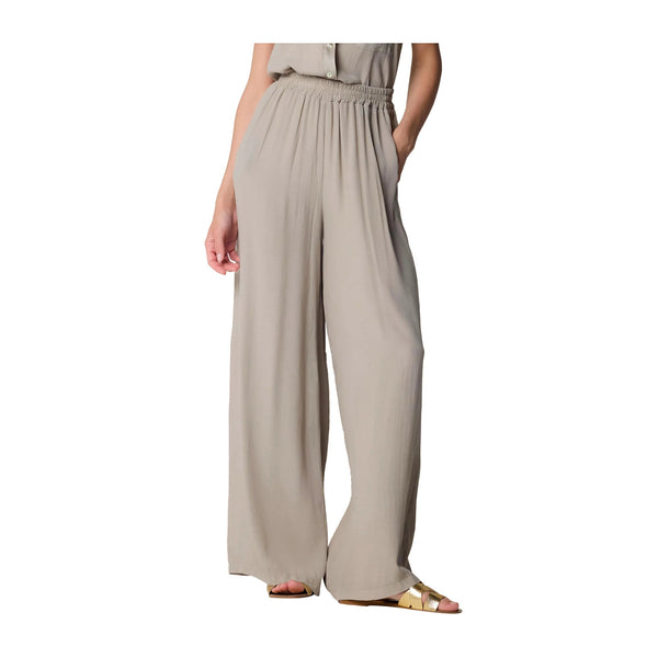 Kocca Pantaloni Pantalone Donna a palazzo con elastico Naturale P25 - KOCCAICARO - 90010 - XS - Francavilla Moda