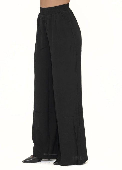 Kocca Pantaloni Pantalone Donna a palazzo con elastico Nero P25 - KOCCAICARO - 00016 - XS - Francavilla Moda