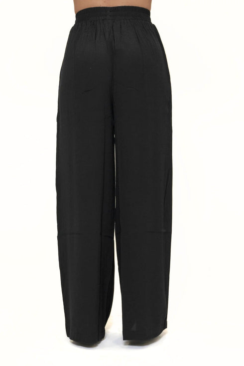 Kocca Pantaloni Pantalone Donna a palazzo con elastico Nero P25 - KOCCAICARO - 00016 - XS - Francavilla Moda