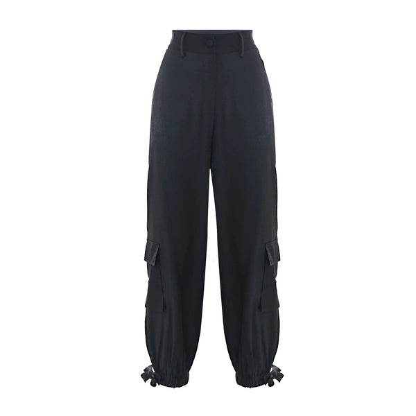 KOCCA Pantaloni Pantalone Donna cargo misto viscosa Nero - Francavilla Moda