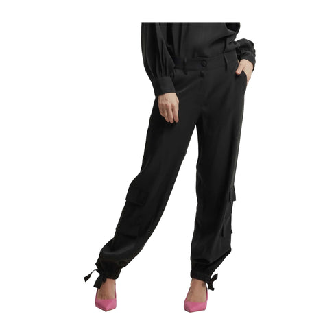 KOCCA Pantaloni Pantalone Donna cargo misto viscosa Nero - Francavilla Moda