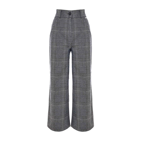 KOCCA Pantaloni Pantalone Donna con motivo check Moro A24 - KOCCANIK - F0014 - 40 - Francavilla Moda