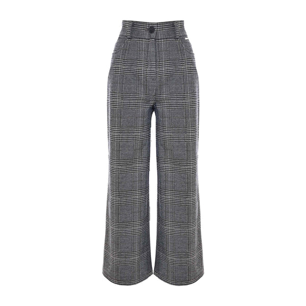 KOCCA Pantaloni Pantalone Donna con motivo check Moro A24 - KOCCANIK - F0014 - 40 - Francavilla Moda