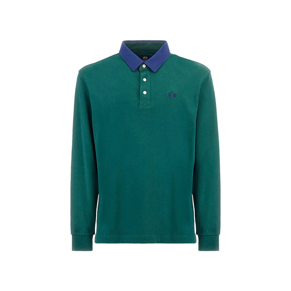 LA MARTINA Polo Polo Uomo Ruggero con logo Verde blu A24 - LA MARTINAZMP007JS005 - 03230 - M - Francavilla Moda
