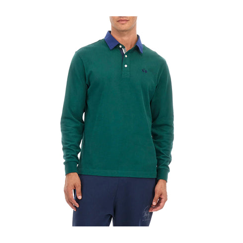 LA MARTINA Polo Polo Uomo Ruggero con logo Verde blu A24 - LA MARTINAZMP007JS005 - 03230 - M - Francavilla Moda