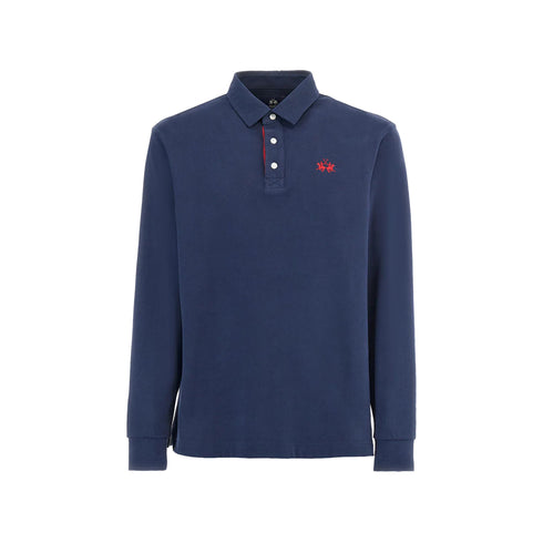 LA MARTINA Polo Polo Uomo Ruggero con logo Blu A24 - LA MARTINAZMP007JS005 - 07017 - M - Francavilla Moda
