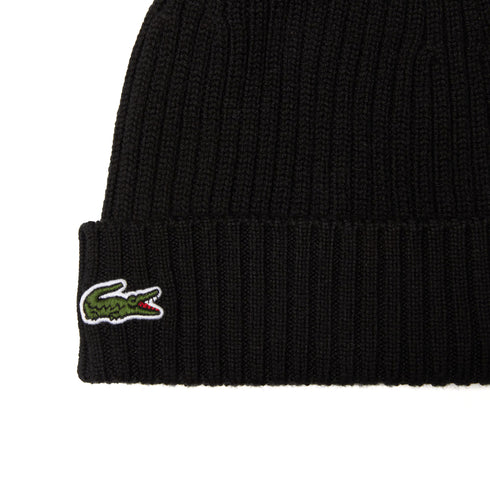 Cappello Uomo in filato di lana, lavorato a coste, con risvolto