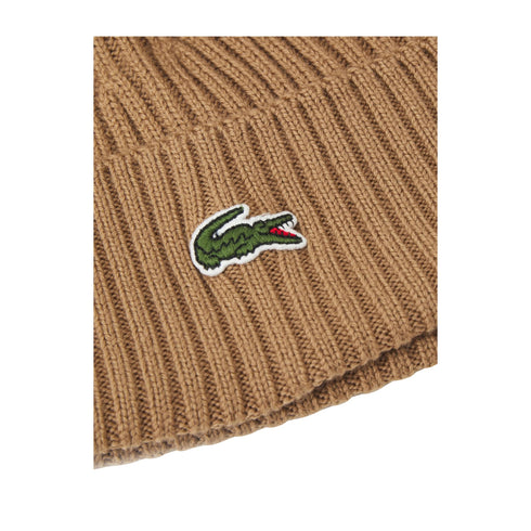 LACOSTE Berretto Cappello Uomo in lana a costine Biscotto A24 - LACOSTERB0001 - SIX - UNI - Francavilla Moda