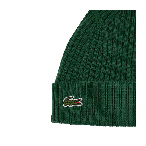 LACOSTE Berretto Cappello Uomo in lana a costine Verde A24 - LACOSTERB0001 - 132 - UNI - Francavilla Moda