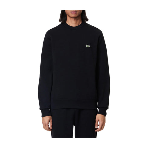 Lacoste Felpa girocollo Felpa Uomo Jogger micro logo Nero - Francavilla Moda