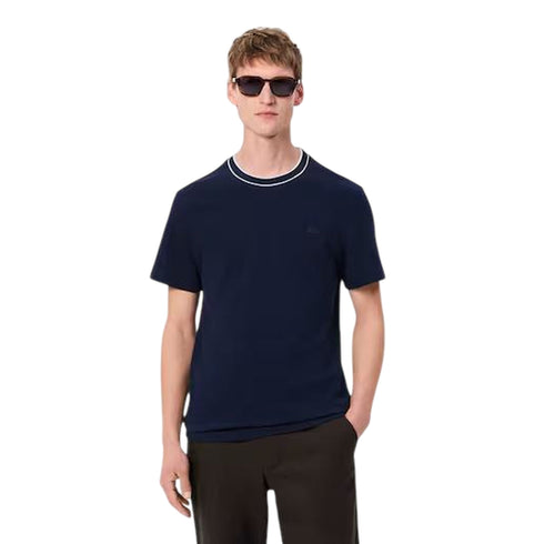 Lacoste T-shirt mm T-shirt uomo in piqué elasticizzato con colletto a righe 1 - Francavilla Moda