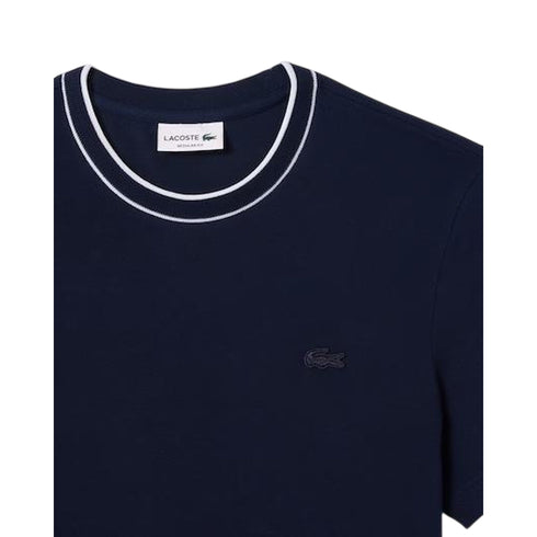 Lacoste T-shirt mm T-shirt uomo in piqué elasticizzato con colletto a righe 1 - Francavilla Moda