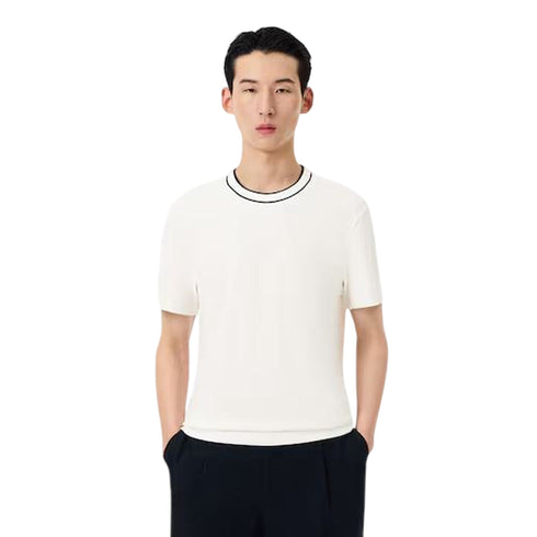 Lacoste T-shirt mm T-shirt uomo in piqué elasticizzato con colletto a righe 1 P26-LACOSTETH8174-70V-1 - Francavilla Moda