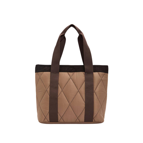 Borsa Donna tote Healy, in tessuto a rombi, con due manici a spalla