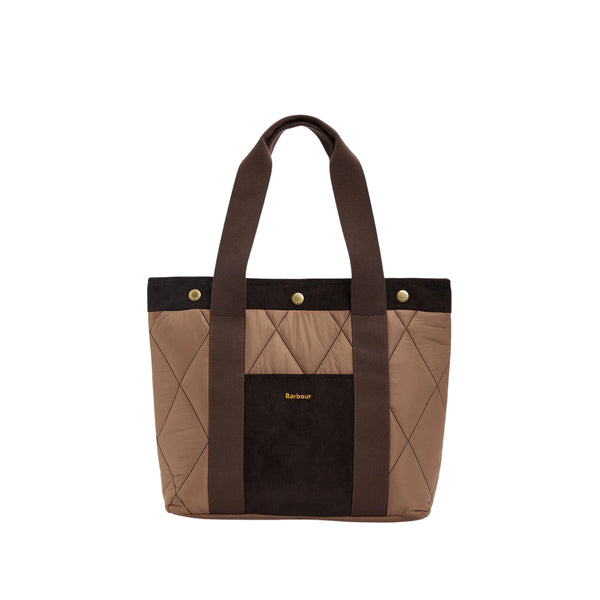 Borsa Donna tote Healy, in tessuto a rombi, con due manici a spalla