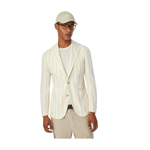 L.b.m. 1911 Giacca Giacca Uomo Slim rigata Panna sabbia - Francavilla Moda