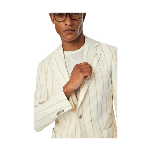 L.b.m. 1911 Giacca Giacca Uomo Slim rigata Panna sabbia - Francavilla Moda