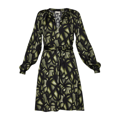 Liu Jo Abito corto Abito Donna corto con fusciacca Nero verde - Francavilla Moda