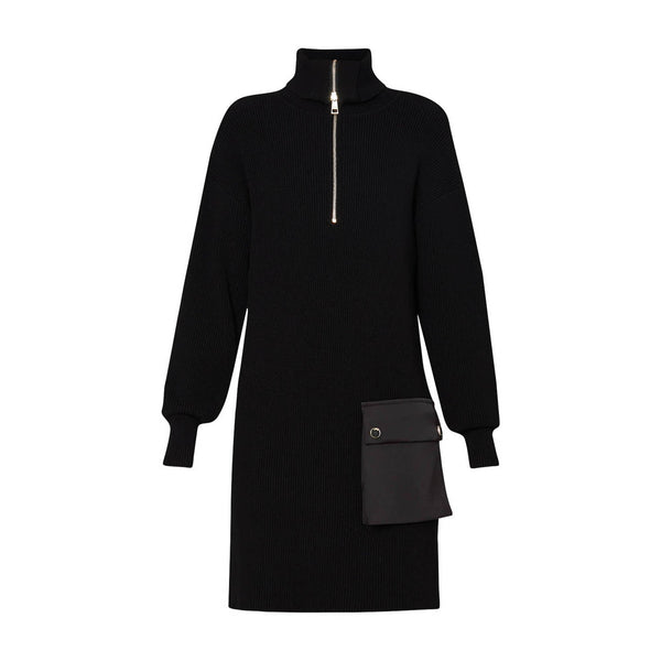 Liu Jo Abito corto Abito Donna in maglia a costine Nero - Francavilla Moda
