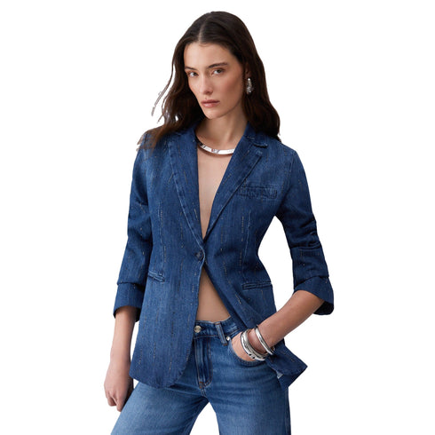 Liu Jo Blazer Blazer Donna in denim con strass 42 - Francavilla Moda
