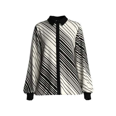 Liu Jo Camicia elegante Camicia Donna a righe diagonali 42 - Francavilla Moda