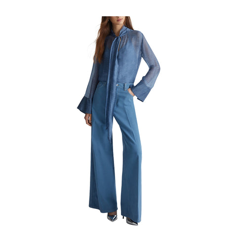 Liu Jo Camicia elegante Camicia Donna collo con foulard Celeste - Francavilla Moda