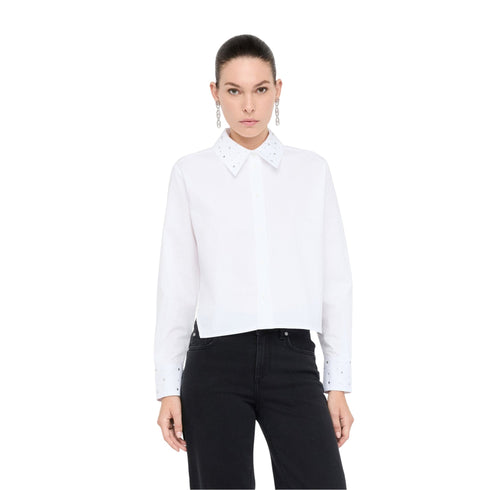 Liu Jo Camicia casual Camicia Donna cropped con strass 40 - Francavilla Moda