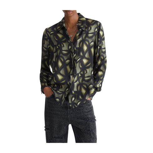 Liu Jo Camicia casual Camicia Donna in viscosa fantasia Nero verde A24 - LIU.JOWF4418T2735 - N9873 - 42 - Francavilla Moda