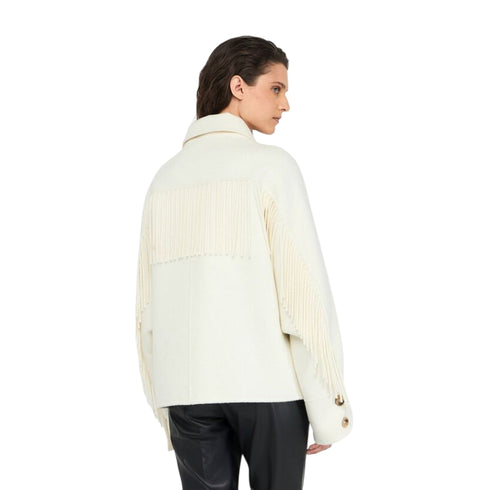 Liu Jo Cappottino Cappotto Donna in lana con frange 40 - Francavilla Moda