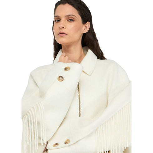 Liu Jo Cappottino Cappotto Donna in lana con frange 40 - Francavilla Moda