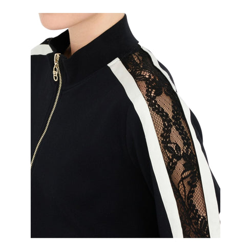 Liu Jo Felpa con zip Felpa Donna con inserto in pizzo S - Francavilla Moda