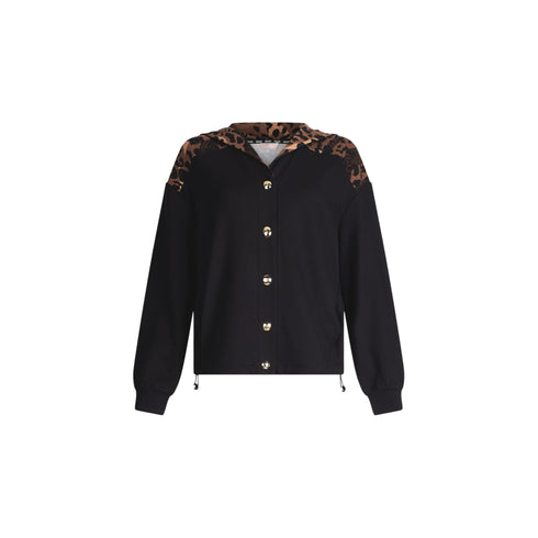 Liu Jo Felpa con cappuccio Felpa Donna inserto Animalier con bottoni S - Francavilla Moda